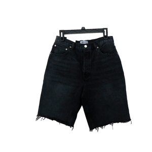 Agolde Size 30 90's Pinch Waist Short High Rise Shorts Black Raw Hem NEW